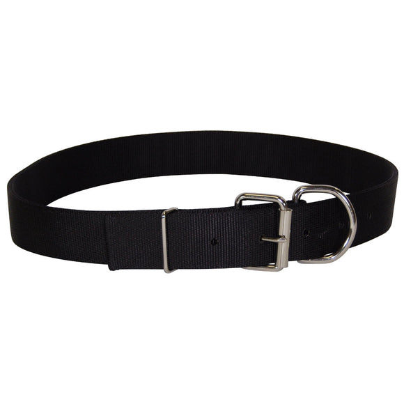 Hamilton Double Thick Buckle Collar – Heavy-Duty 45mm Nylon, Black, 82cm Length