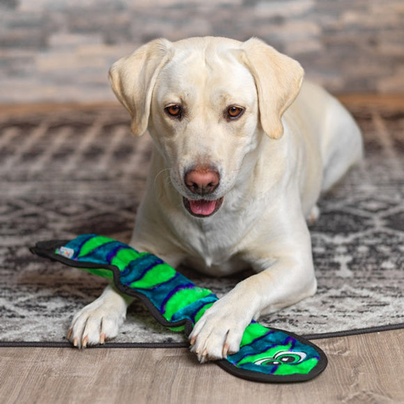 Outward Hound Durablez Snake Blue – Tough Squeaky Dog Toy, Unfilled, Long-Lasting Fun