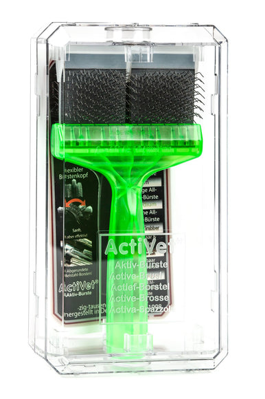 ActiVet Pro Brush Soft Green – Flexible Double-Sided Brush, Large 9cm, Gentle on Long Silky Coats
