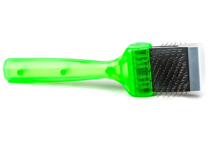 ActiVet Pro Brush Soft Green – Flexible Double-Sided Brush, Large 9cm, Gentle on Long Silky Coats