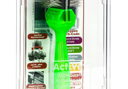 ActiVet Pro Brush Soft Green – Flexible Double-Sided Brush, Large 9cm, Gentle on Long Silky Coats