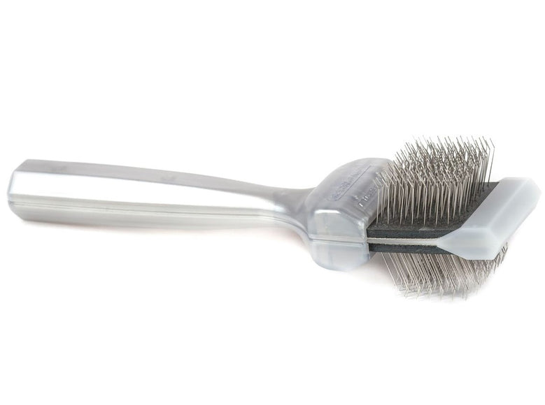 ActiVet Pro Silver Coat Grabber Brush – Hard Double-Sided Flexible Tool for Fast Undercoat Removal