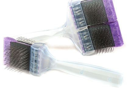 ActiVet Diamond Firm Lila Double-Sided Flexible Brush – Large, Hard Needles for Thick Double Coats