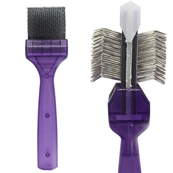 ActiVet Pro Mega Brush Firm Lila – Hard Double-Sided Flexible Brush, Large 9cm, for Thick Coats