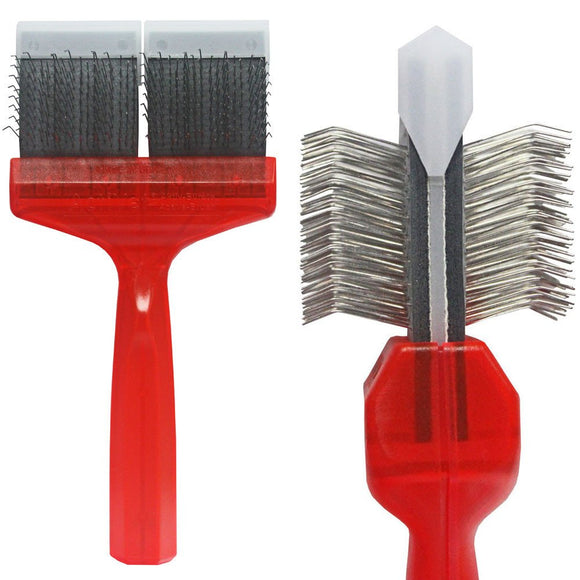 ActiVet Pro Brush Mat Zapper – Double-Sided Flexible Dematting Brush, Very Hard, Small 4.5cm