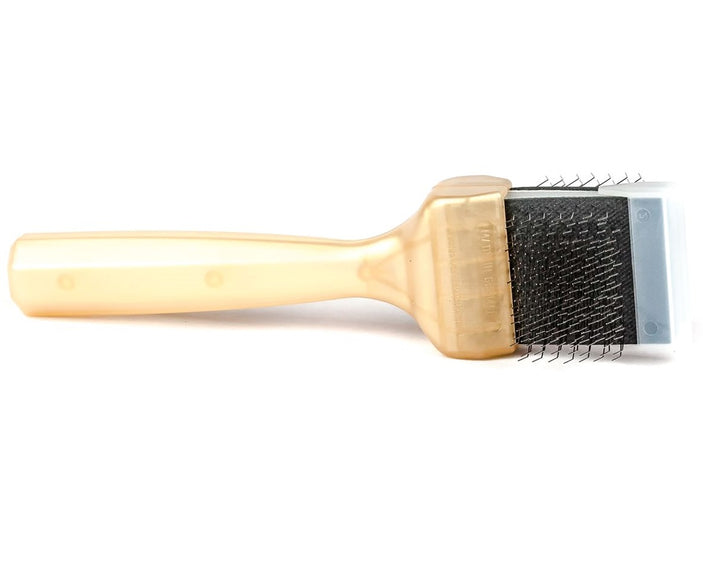 ActiVet Pro Brush Super Soft Gold – Flexible Double-Sided Grooming Brush for Long Silky Coats, Small 4.5cm