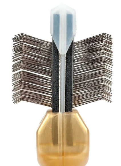 ActiVet Pro Brush Super Soft Gold – Flexible Double-Sided Grooming Brush for Long Silky Coats, Small 4.5cm