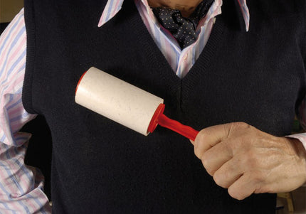 Record Adhesive Roll Brush – Disposable Lint Roller with Strong Sticky Sheets, Red Handle