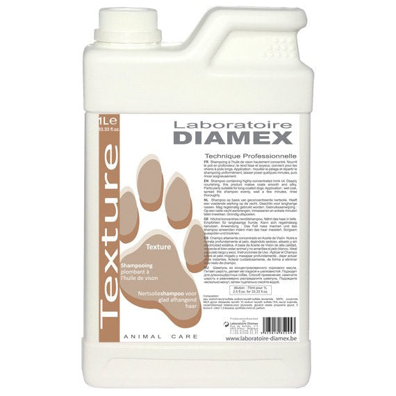 Diamex Texture Shampoo – Deeply Nourishing Concentrate for Long Hair, 1:13 Dilution, 1L Bottle