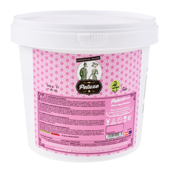 Petuxe Microgranular Shampoo 500g – Vegan Concentrated Formula, Suitable All Coat Types
