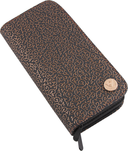 Aeolus Scissors Case Black and Gold – Spacious Storage with Dual Pockets for Grooming Tools