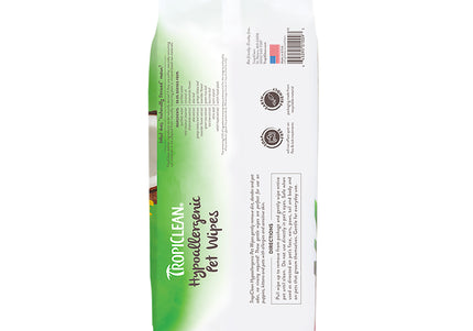 Tropiclean Hypoallergenic Grooming Wipes – Gentle Coconut Cleansing, 100 Pack