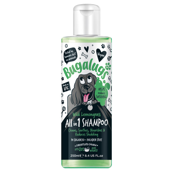Bugalugs All in 1 Shampoo and Conditioner – Concentrated 1:10 Formula, Reduces Shedding, 250ml