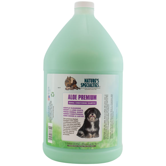 Nature's Specialties Aloe Premium Shampoo – Herbal Aloe Concentrate, 1:16 Dilution, 3.8L, Gentle on Long Coats
