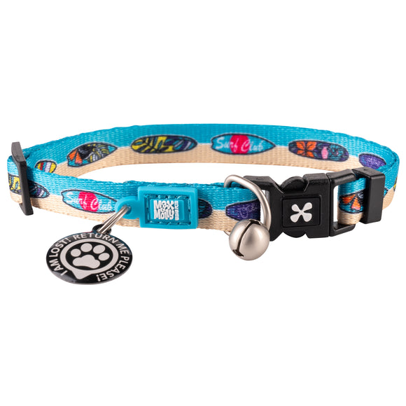 Max&Molly GOTCHA! Smart ID Cat Collar Aloha – Colorful Adjustable Collar with Integrated Smart Tag