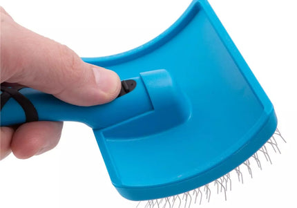 Groom Professional Slicker Brush Medium – Profiled Poodle Design with Long Firm Pins, Ergonomic Handle