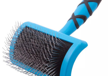 Groom Professional Slicker Brush Medium – Profiled Poodle Design with Long Firm Pins, Ergonomic Handle