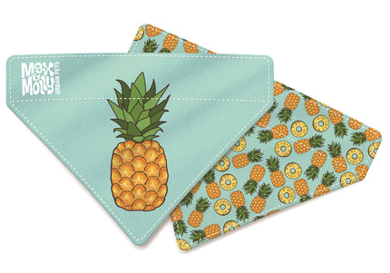 Max&Molly Reversible Bandana Sweet Pineapple – Double-Sided Adjustable Dog Scarf, Small Size