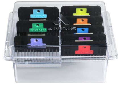 Andis Wide Blade Comb Set – 8 Stainless Steel Snap-On Spacers, Durable and Precise