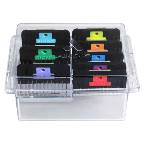 Andis Wide Blade Comb Set – 8 Stainless Steel Snap-On Spacers, Durable and Precise