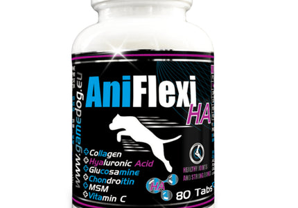 Game Dog AniFlexi HA Joint Support Tablets – Hyaluronic Acid Formula, 80 Count