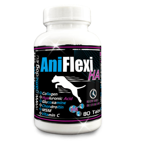 Game Dog AniFlexi HA Joint Support Tablets – Hyaluronic Acid Formula, 80 Count