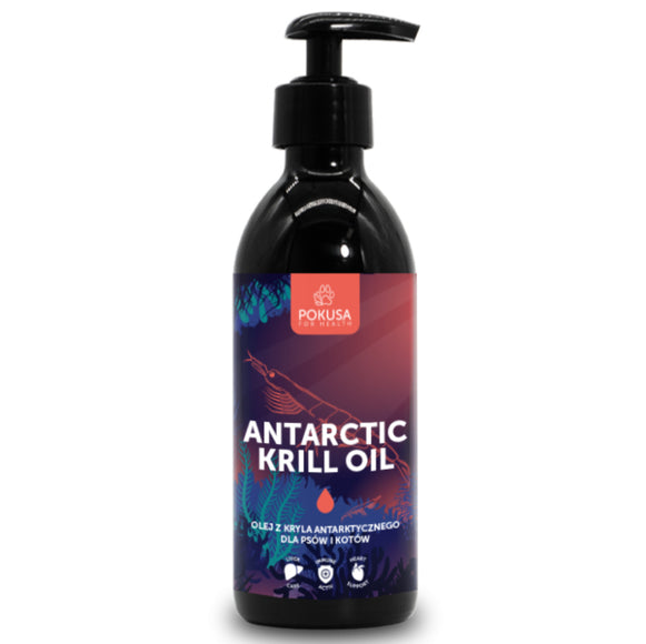 Pokusa Antarctic Krill Oil – Pure Marine Omega-3 Supplement, 250ml, Supports Healthy Skin and Coat