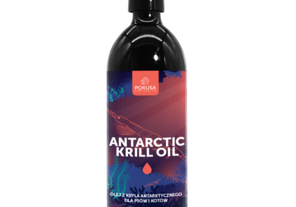 Pokusa Antarctic Krill Oil – Pure Marine Omega-3 Supplement, 500ml, Supports Healthy Skin and Coat
