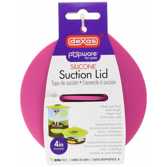 Dexas Flexible Suction Lid – Silicone Self-Sealing Food Can Cover, Blue, Reusable and Airtight