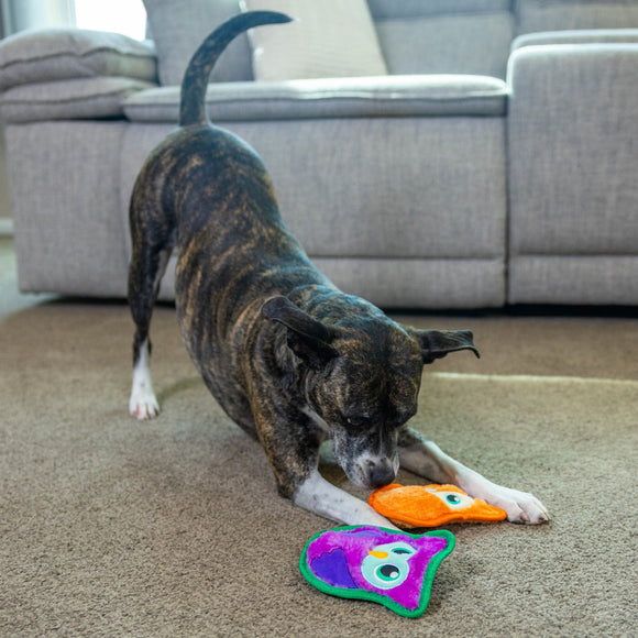 Outward Hound Durablez Owl Squeaky Toy – 15cm Unfilled, Durable Purple Plush