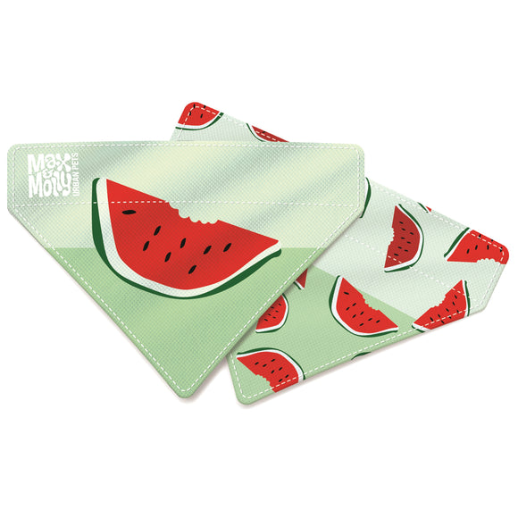 Max&Molly Reversible Bandana Watermelon – Double-Sided Dog Scarf, Small Size, Lightweight Fabric