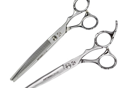 Artero One 7" Grooming Scissors Set – Precision Cutting and 7.5" 50-Tooth Thinner