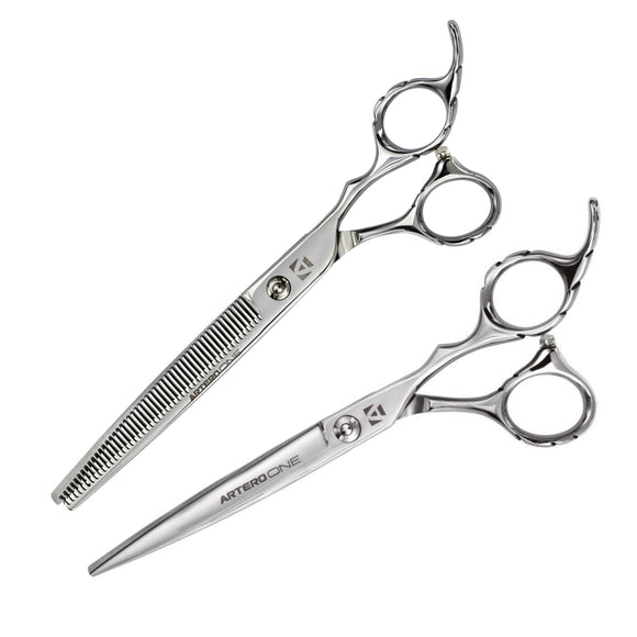 Artero One 7" Grooming Scissors Set – Precision Cutting and 7.5" 50-Tooth Thinner