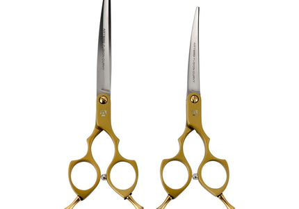 Artero Fusion Gold Curvy Scissors 7" – Lightweight Professional Haircutting Shears, Gold Finish