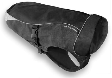 Kurgo North Country Coat Black – Waterproof Dog Raincoat with LED Safety Light, Large Size