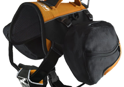 Kurgo Big Baxter Backpack 7.5L Black – Adjustable Saddlebags, Durable Design for Large Breeds