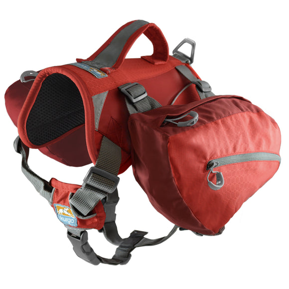 Kurgo Baxter Backpack 3.75L Red – Adjustable Saddlebags, Lightweight Design for Outdoor Adventures