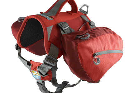 Kurgo Big Baxter Backpack 7.5L Red – Adjustable Saddlebags, Durable Design for Large Breeds
