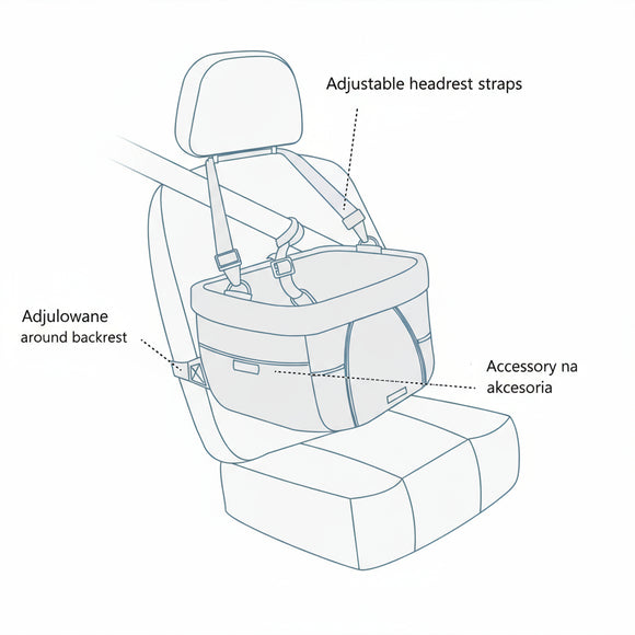 Kurgo Heather Booster Seat – Elevated Dog Car Seat with Secure Straps and Soft Lining