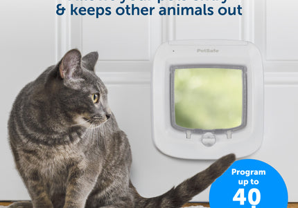PetSafe Microchip Cat Flap – Automatic and Manual Entry, Secure White Door