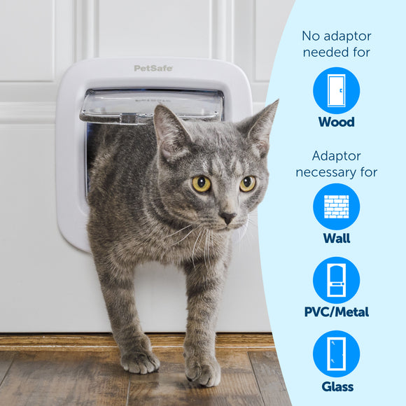 PetSafe Microchip Cat Flap – Automatic and Manual Entry, Secure White Door
