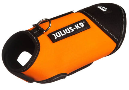 Julius-K9 IDC Neoprene Dog Jacket – Orange and Black, Lightweight Water-Resistant Design