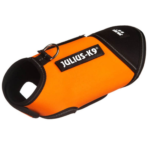 Julius-K9 IDC Neoprene Dog Jacket – Orange and Black, Lightweight Water-Resistant Design