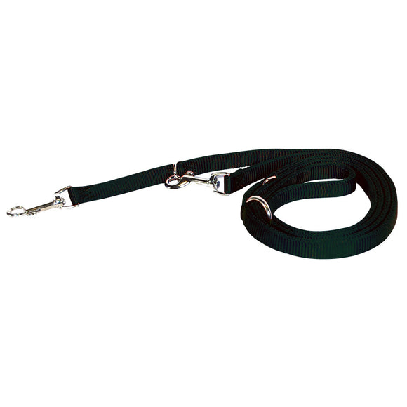 Hamilton Double Thick Euro Leash – 25mm Reversible Nylon, 6-in-1 Versatile Black Lead
