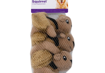 Outward Hound Hide A Squirrels Replacement Plush Toys – Soft Durable Squeaky Set, 3 Pack