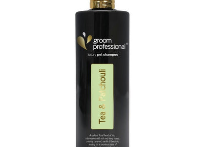 Groom Professional Tea & Patchouli Luxury Shampoo – Moisturizing Concentrate for Dry, Dull Coats, 450ml
