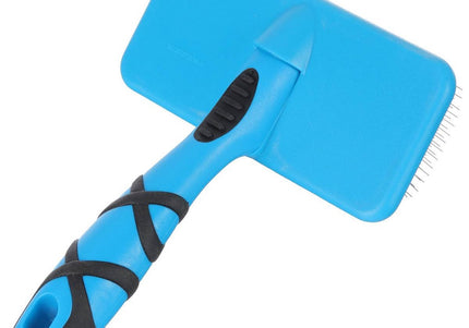 Groom Professional Flat Slicker Brush Medium – Soft Bristles, Ergonomic Handle for Gentle Grooming