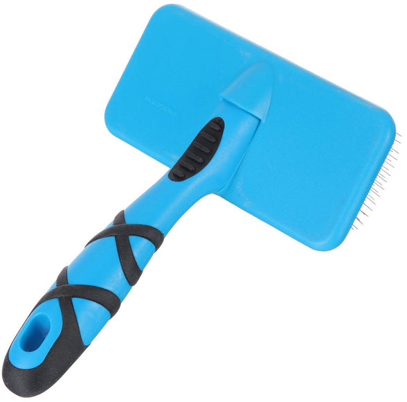 Groom Professional Flat Slicker Brush Medium – Soft Bristles, Ergonomic Handle for Gentle Grooming