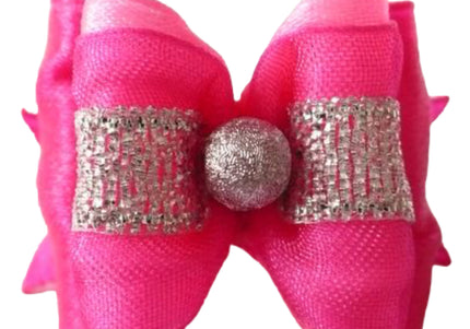 Blovi Bow Pouf – Decorative Purple Grooming Bow with Soft Satin Finish