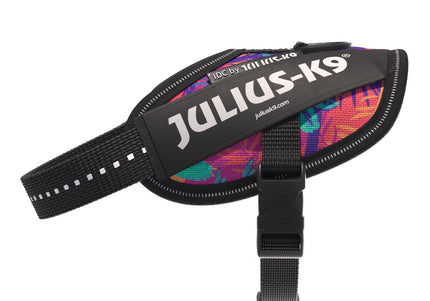Julius-K9 IDC Powerharness Vibe – Reflective Dog Harness, Palm Tree Pattern, Mini Size